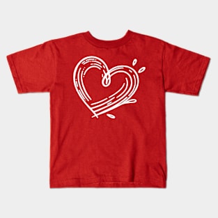 White Love Heart Kids T-Shirt